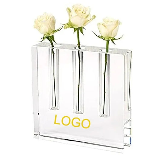 Triple Play Square Crystal Bud Vase