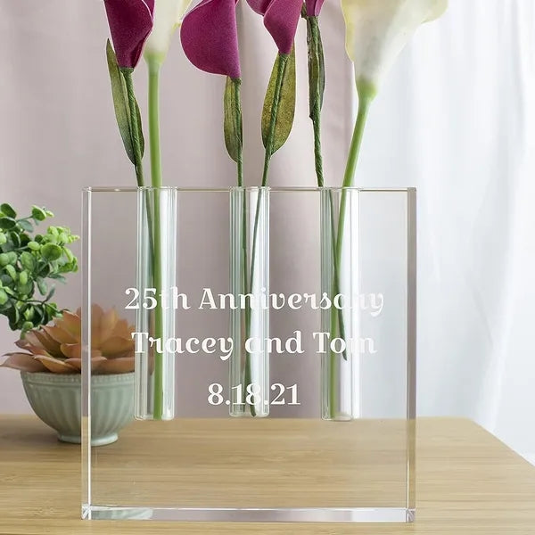 Triple Play Square Crystal Bud Vase