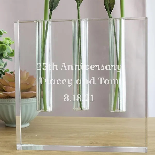 Triple Play Square Crystal Bud Vase