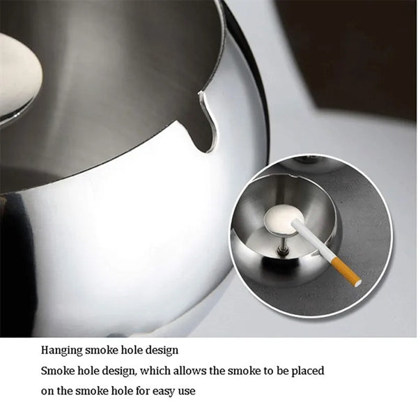 Windproof and Drop Resistant Stainless Steel Metal Ashtray