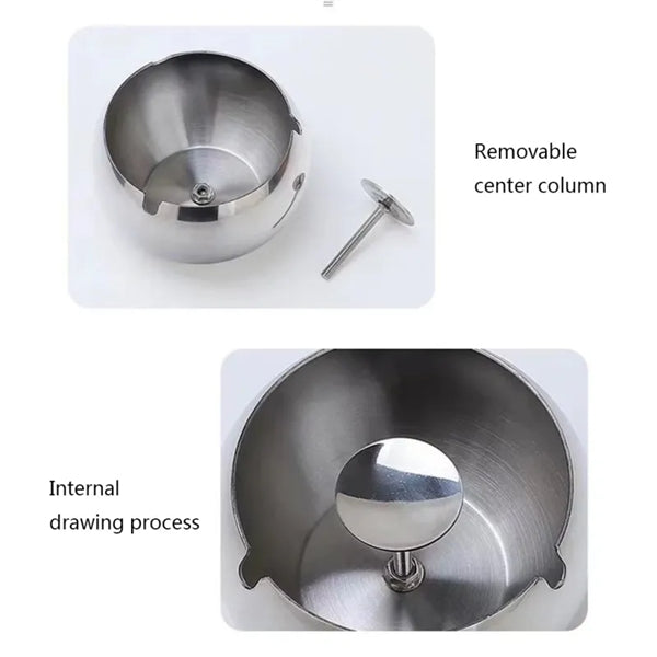 Windproof and Drop Resistant Stainless Steel Metal Ashtray