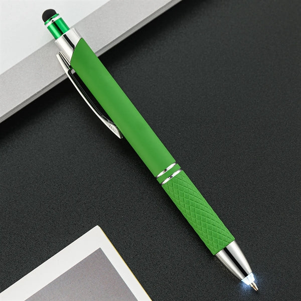 Multicolored LED Ballpoint Pen with Stylus