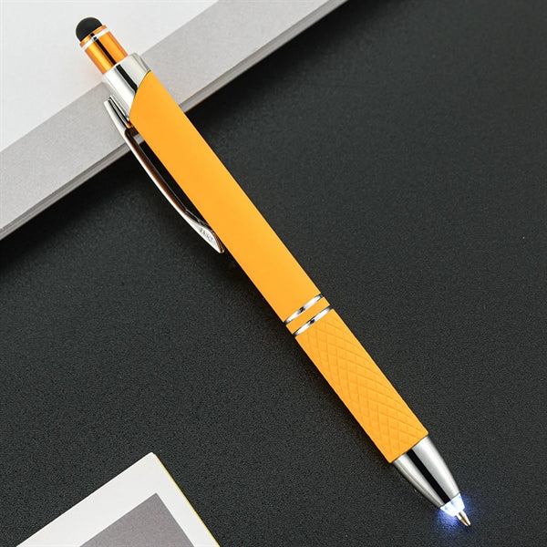 Multicolored LED Ballpoint Pen with Stylus