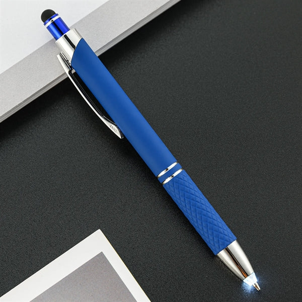 Multicolored LED Ballpoint Pen with Stylus