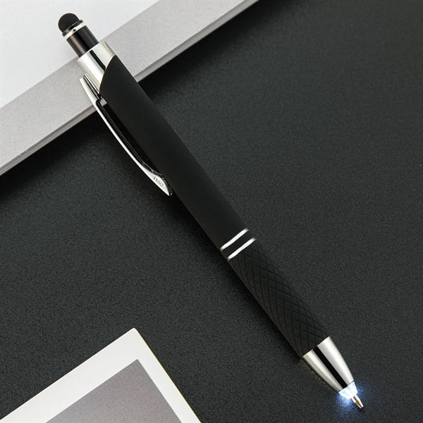 Multicolored LED Ballpoint Pen with Stylus