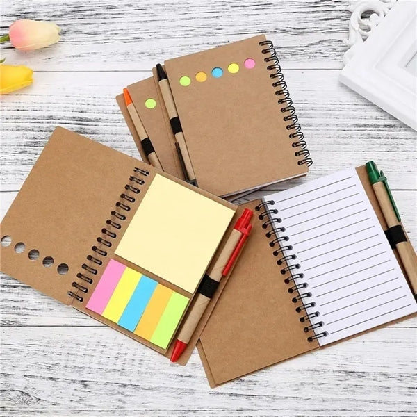 Notebook With Sticky Notes And Pen
