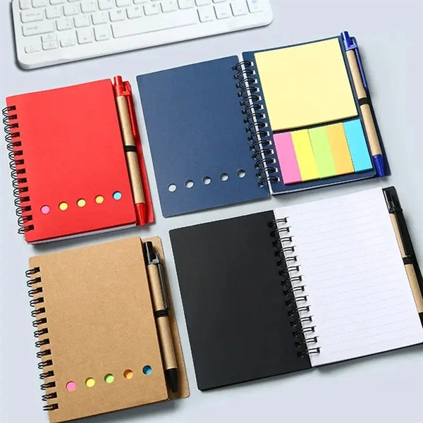 Notebook With Sticky Notes And Pen
