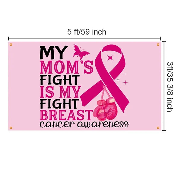 Breast Cancer Awareness Flag 3x5 Pink Ribbon Banner