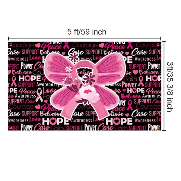 Breast Cancer Awareness Flag 3x5 Pink Ribbon Banner