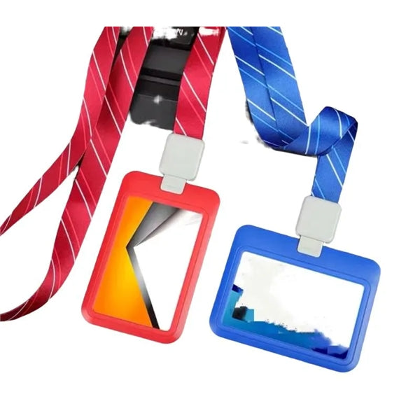 PVC Leather Card Badge Wallet with Lanyard - Style 1