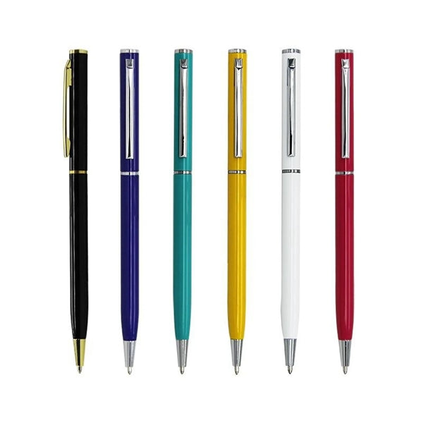 Metal Twist Slim Ballpoint Pen