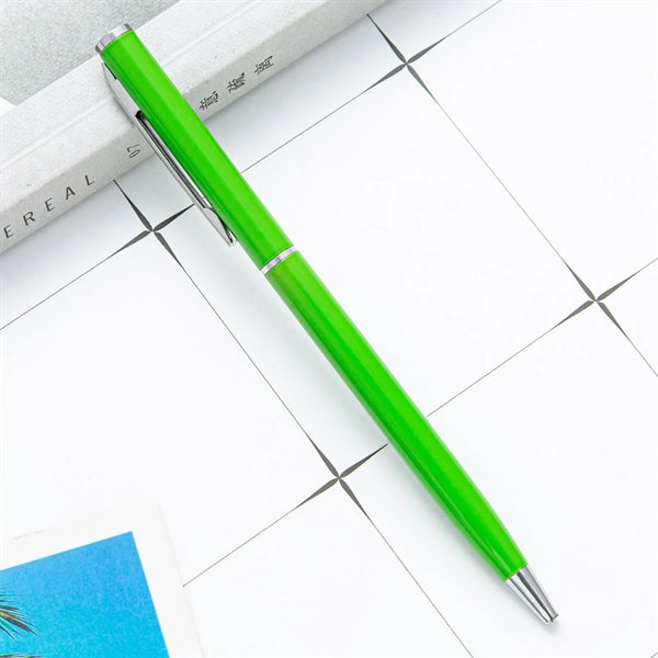 Metal Twist Slim Ballpoint Pen