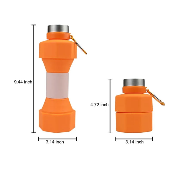 22oz Silicone Dumbbell Water Bottle Collapsible Tumblers