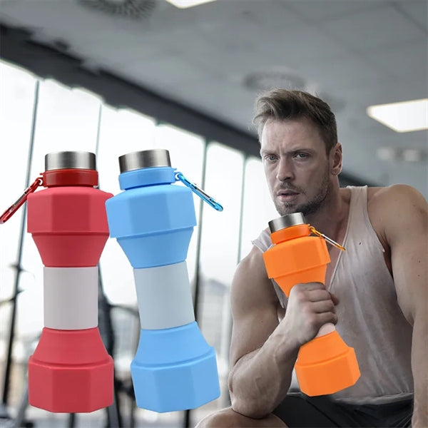 22oz Silicone Dumbbell Water Bottle Collapsible Tumblers