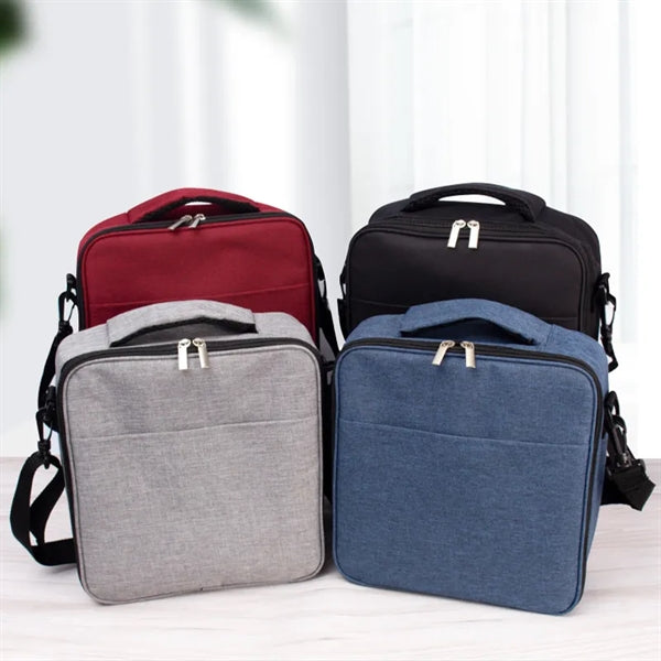 Crossbody Oxford Cloth Square Lunch Bag Thermal Meal Tote