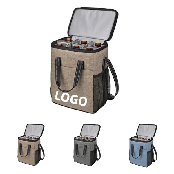 6-Pack Anti-Collision Wine Cooler Bag