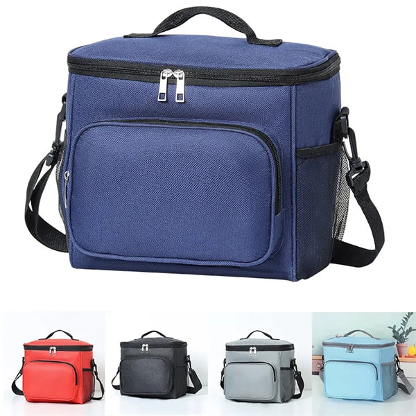 Crossbody Oxford Cloth Lunch Bag Thermal Flatware Meal Tote