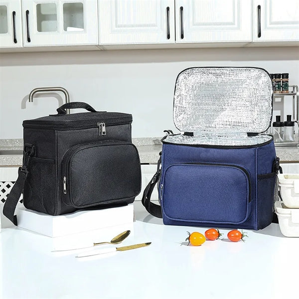 Crossbody Oxford Cloth Lunch Bag Thermal Flatware Meal Tote