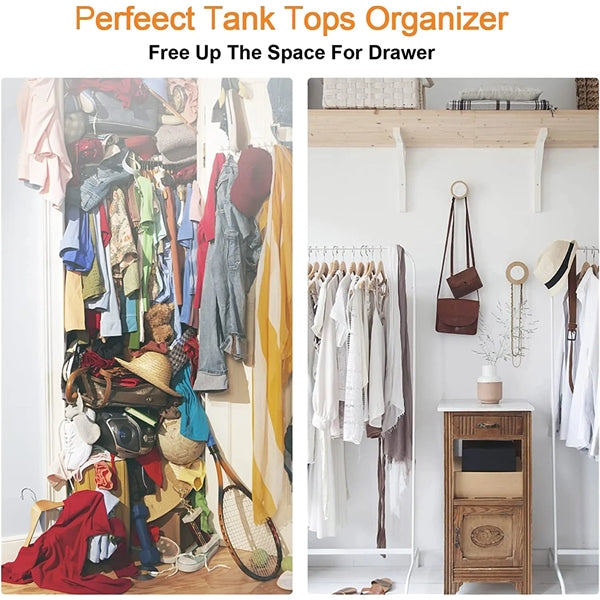 Tank Top Hanger with 24 Foldable Metal Hooks