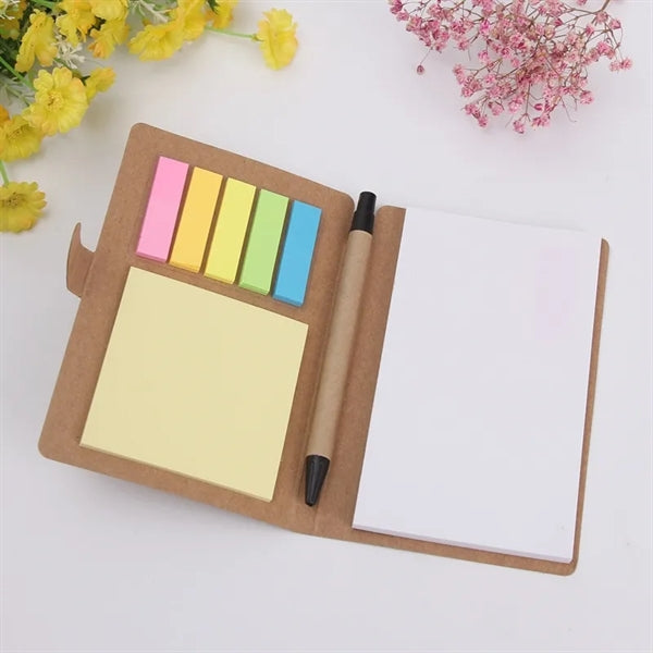 Small Snap Multi Use Notebook With Pen And Sticky Notes