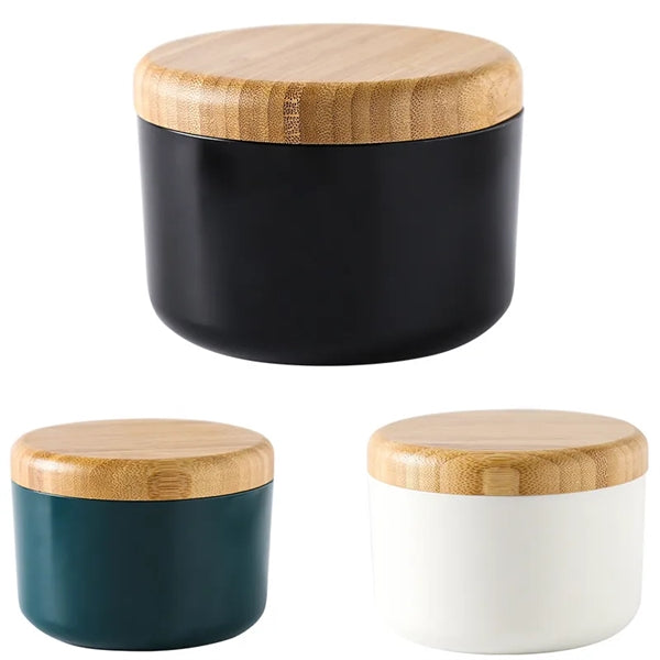 Portable High Capacity Stainless Steel Ashtray With Wood Lid