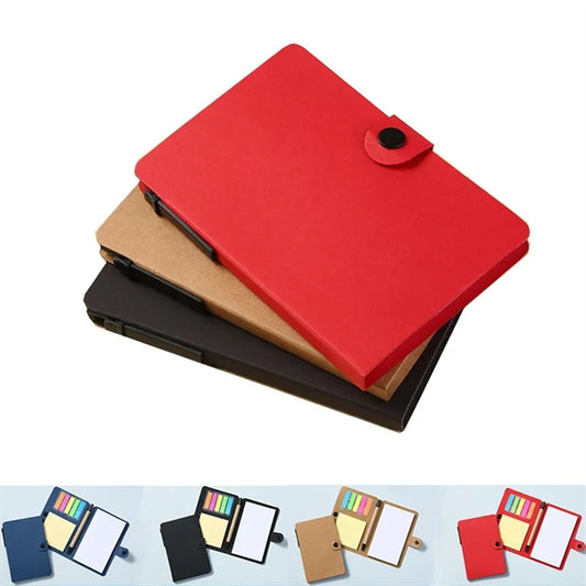 Portable Snap Multi Use Notebook With Pen And Sticky Notes