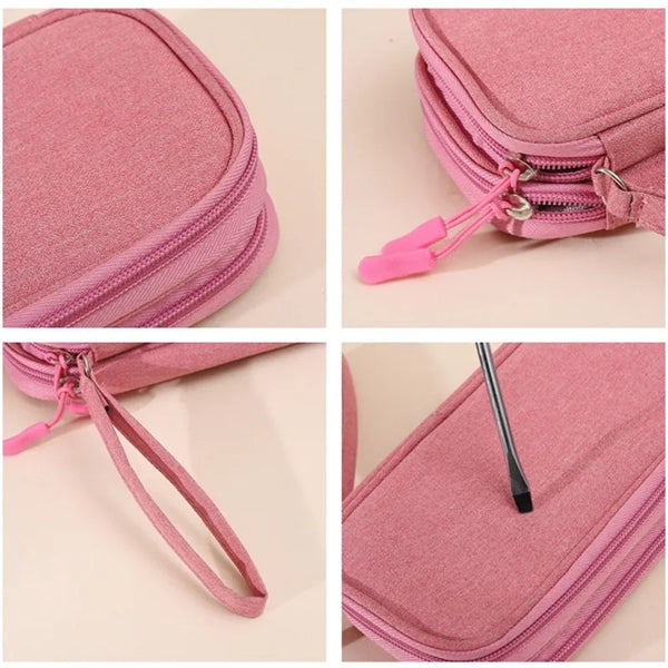 Portable Double-layer Electronics Accessories Storage Bag