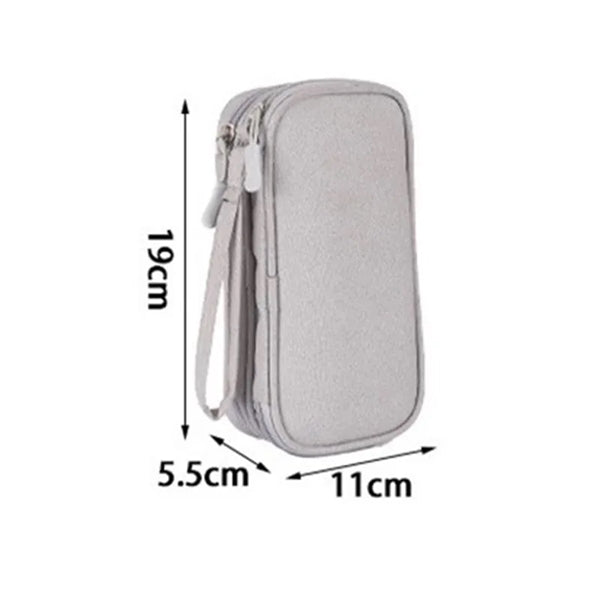 Portable Double-layer Electronics Accessories Storage Bag
