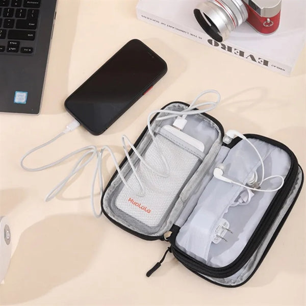 Portable Double-layer Electronics Accessories Storage Bag