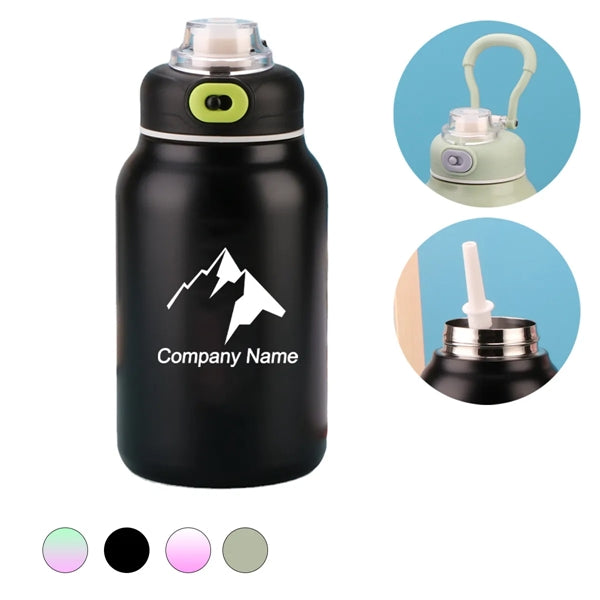 Large Capacity Stainless Steel Insulated Mug With Straw