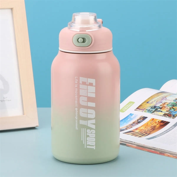 Large Capacity Stainless Steel Insulated Mug With Straw