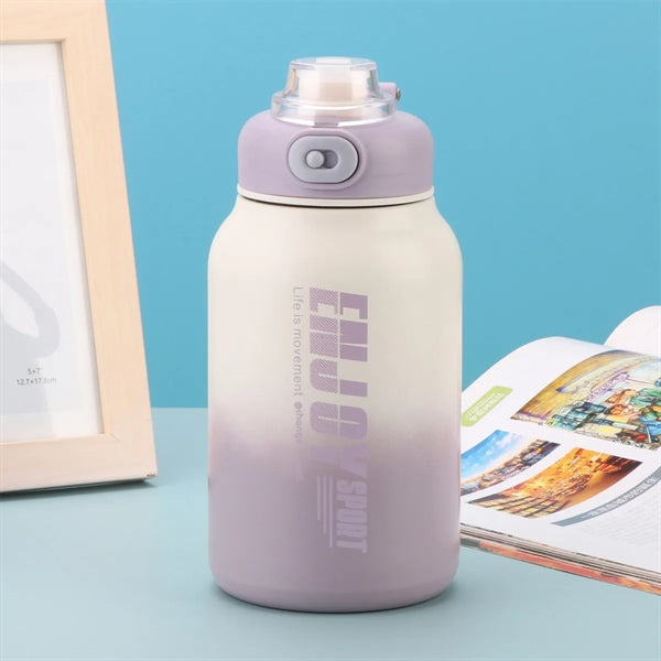 Large Capacity Stainless Steel Insulated Mug With Straw