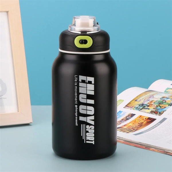 Large Capacity Stainless Steel Insulated Mug With Straw