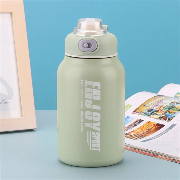 Large Capacity Stainless Steel Insulated Mug With Straw