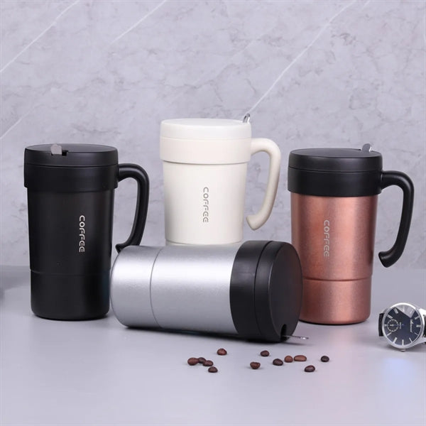 Large Capacity Travel Coffee Mug With Handle