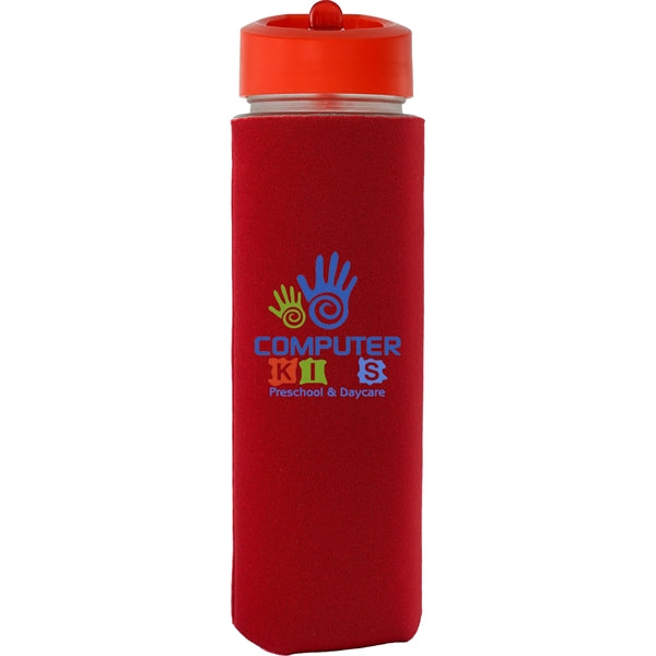 Pop Up 22 oz. Frosted Glass Sleeve Bottle