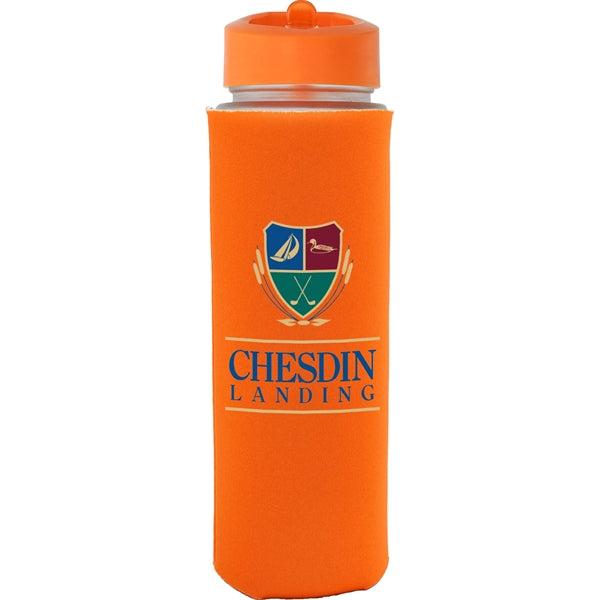 Pop Up 22 oz. Frosted Glass Sleeve Bottle