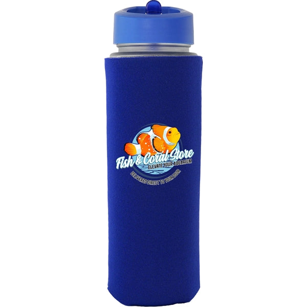 Pop Up 22 oz. Frosted Glass Sleeve Bottle