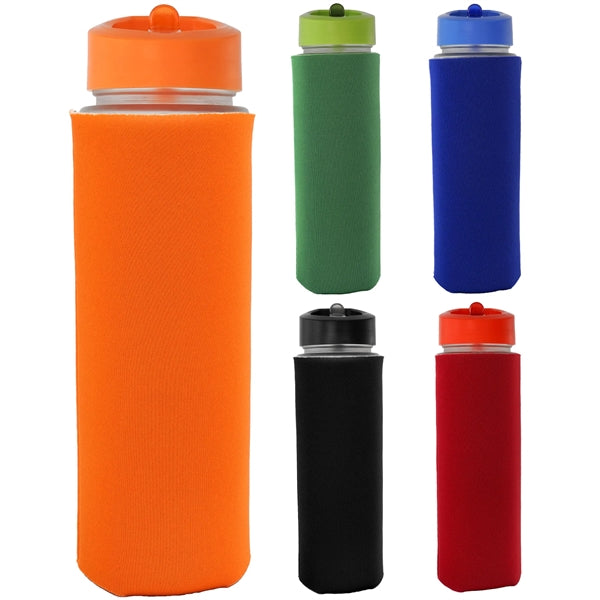 Pop Up 22 oz. Frosted Glass Sleeve Bottle