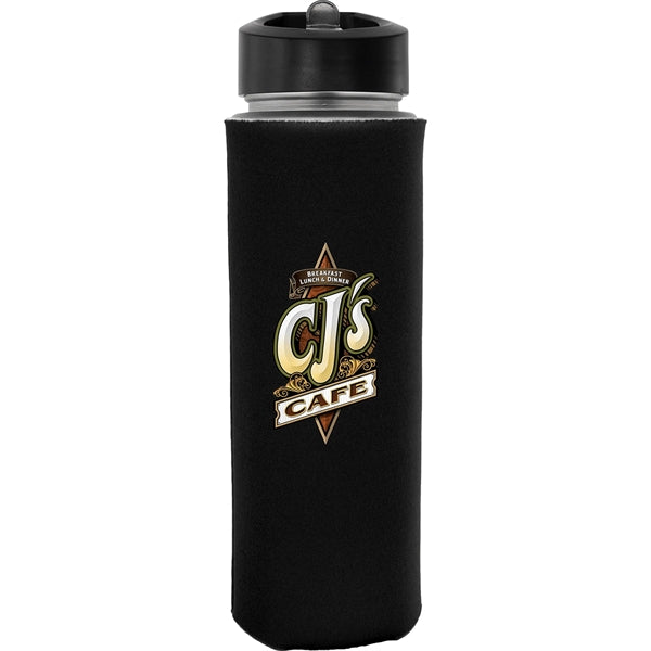 Pop Up 22 oz. Frosted Glass Sleeve Bottle