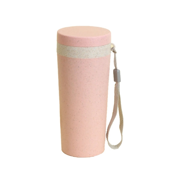 12Oz Double-Wall Wheat Straw Cup with Lid