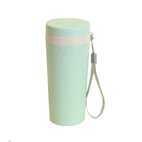 12Oz Double-Wall Wheat Straw Cup with Lid
