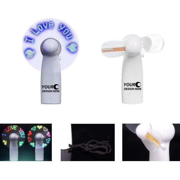 Mini LED Message Pre-Programmed Hande Fan