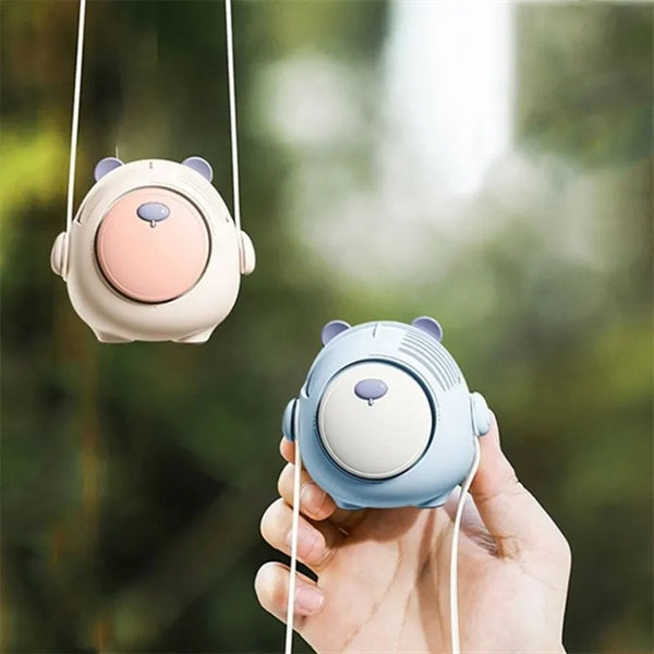 Mute Portable Hanging Neck Cooling Mini Fan with Lanyard