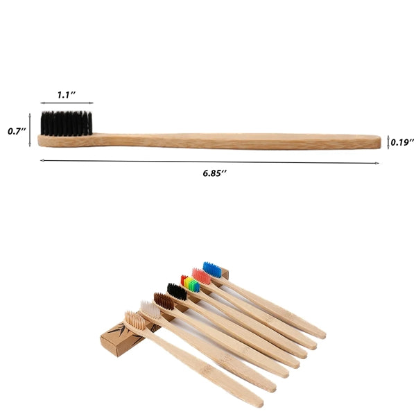 Biodegradable Bamboo Toothbrush w/ Custom Imprint