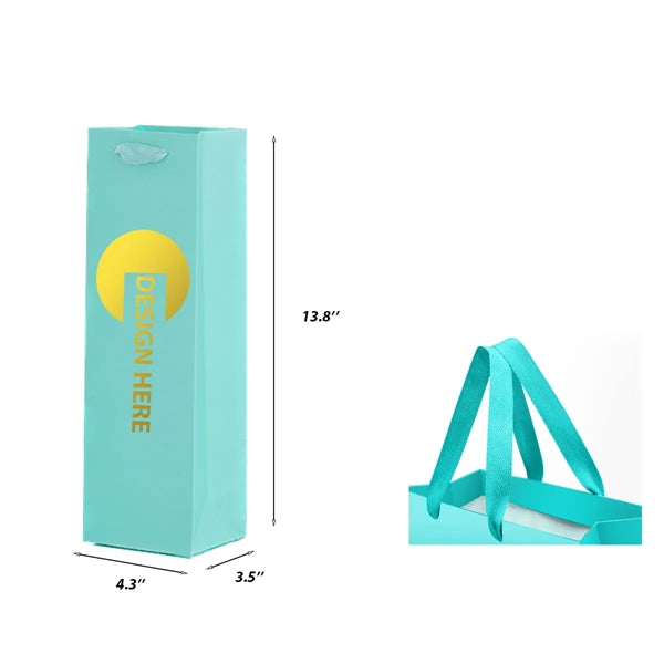 1-Bottle Wine White Cardboard Tote Bag