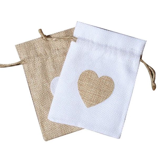Burlap Drawstring Pouch Bag