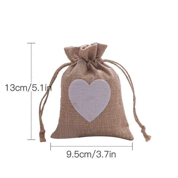 Burlap Drawstring Pouch Bag