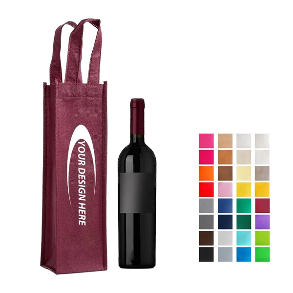 Non-Woven 1-Bottle Wine Tote Bag