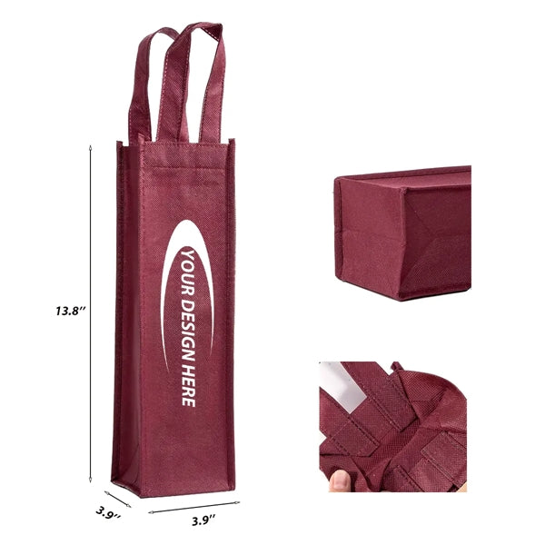 Non-Woven 1-Bottle Wine Tote Bag